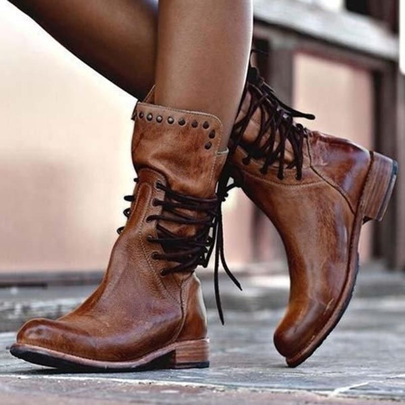 Luna - Vintage-Stiefel Zum Schnüren