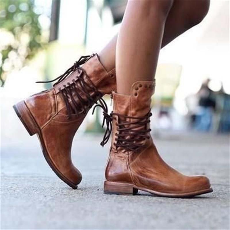 Luna - Vintage-Stiefel Zum Schnüren