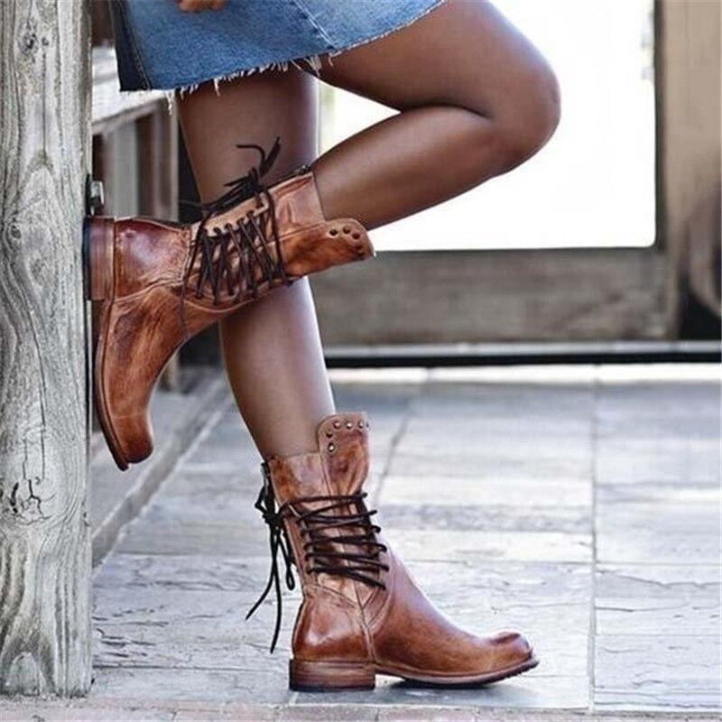 Luna - Vintage-Stiefel Zum Schnüren