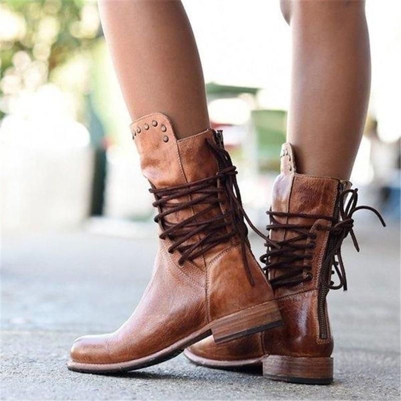 Luna - Vintage-Stiefel Zum Schnüren