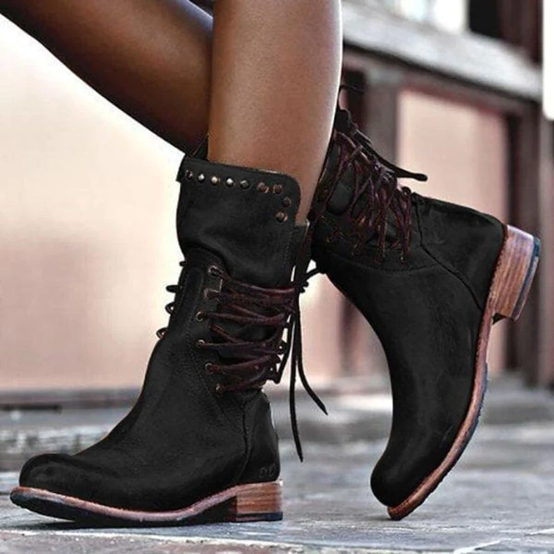 Luna - Vintage-Stiefel Zum Schnüren