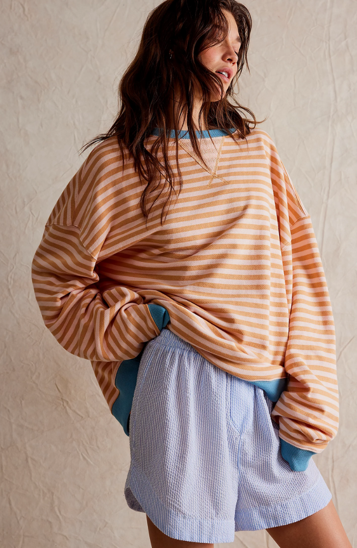Mina - Übergroßer Gestreifter Pullover