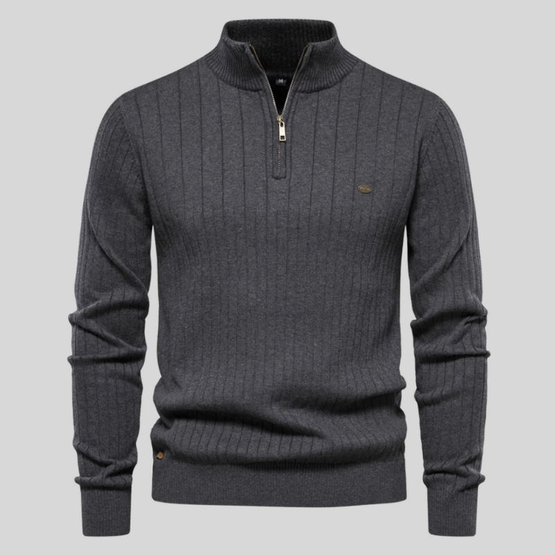 Philipp - Klassischer Pullover mit halbem Reißverschluss