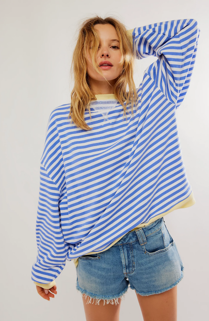 Mina - Übergroßer Gestreifter Pullover