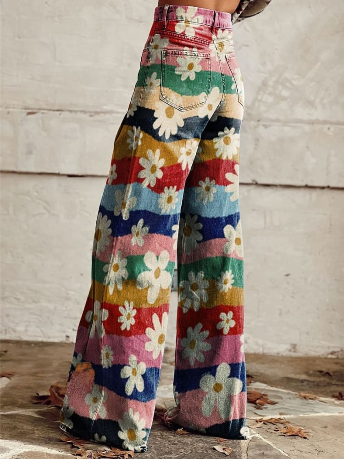 Katherine - Retro Floral Weite Hose