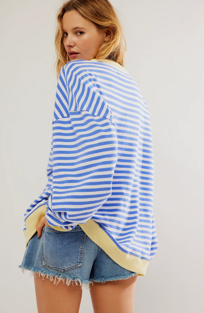 Mina - Übergroßer Gestreifter Pullover
