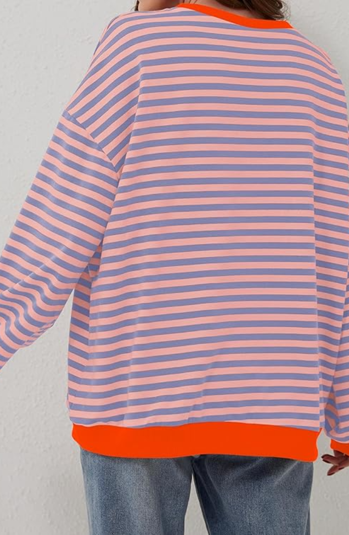 Mina - Übergroßer Gestreifter Pullover