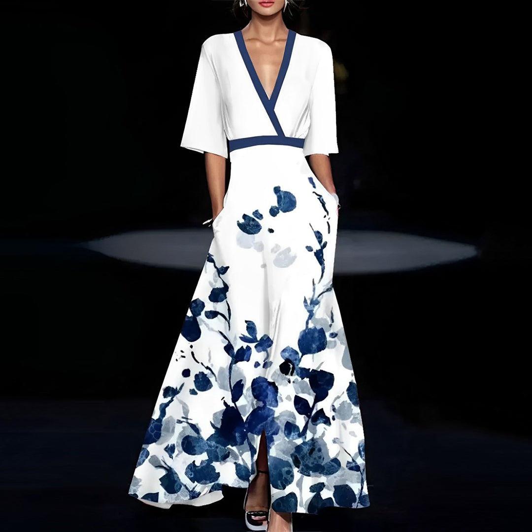 Greta - Elegantes V-Ausschnitt-Kleid
