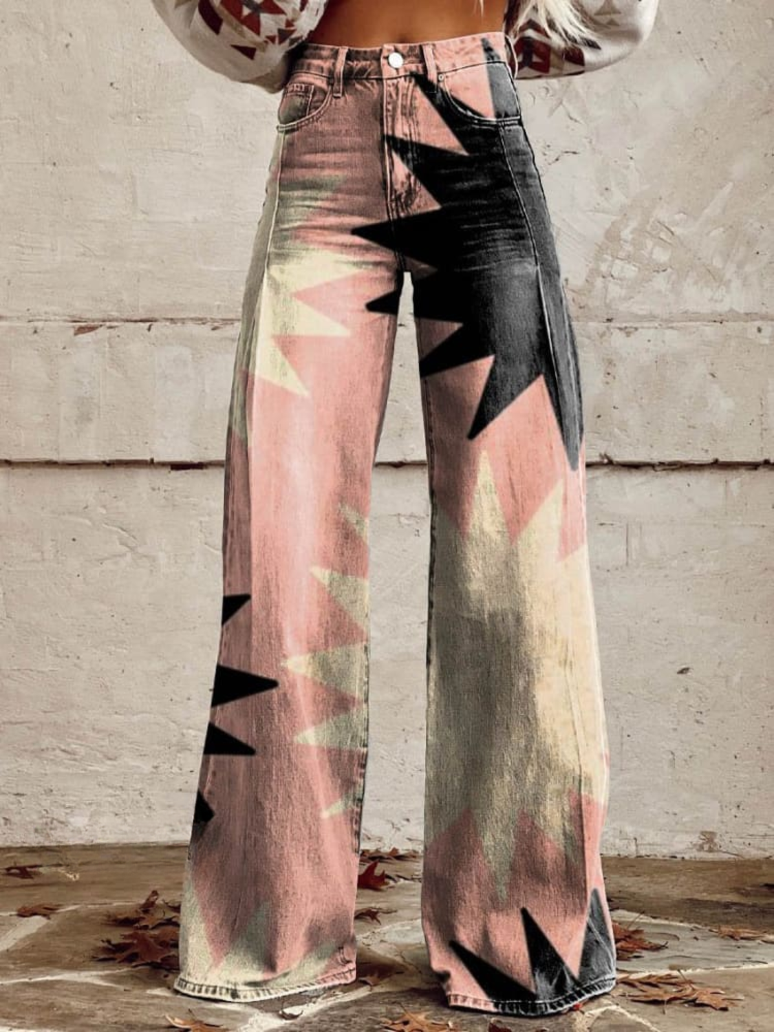 Angel - Geometrische weite Hose im Retrolook