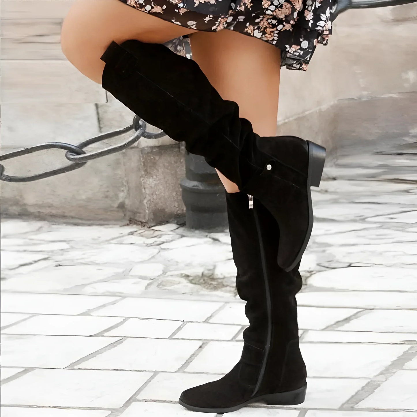 Senta - Stylische Hochgeschnittene Wildlederstiefel