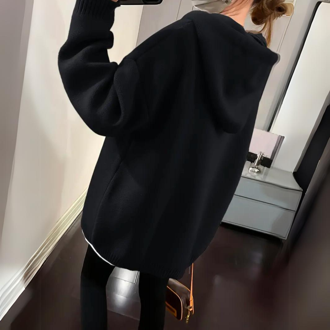Smiley - Übergroßer Strick-Hoodie
