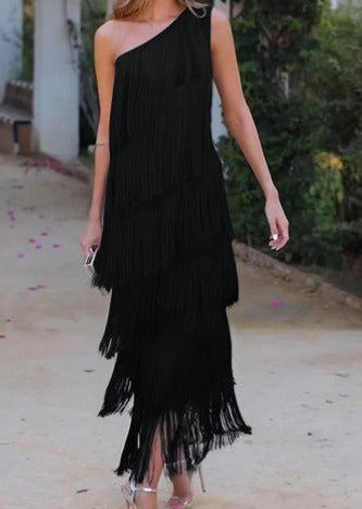 Gerta - Elegantes Fransen-Kleid