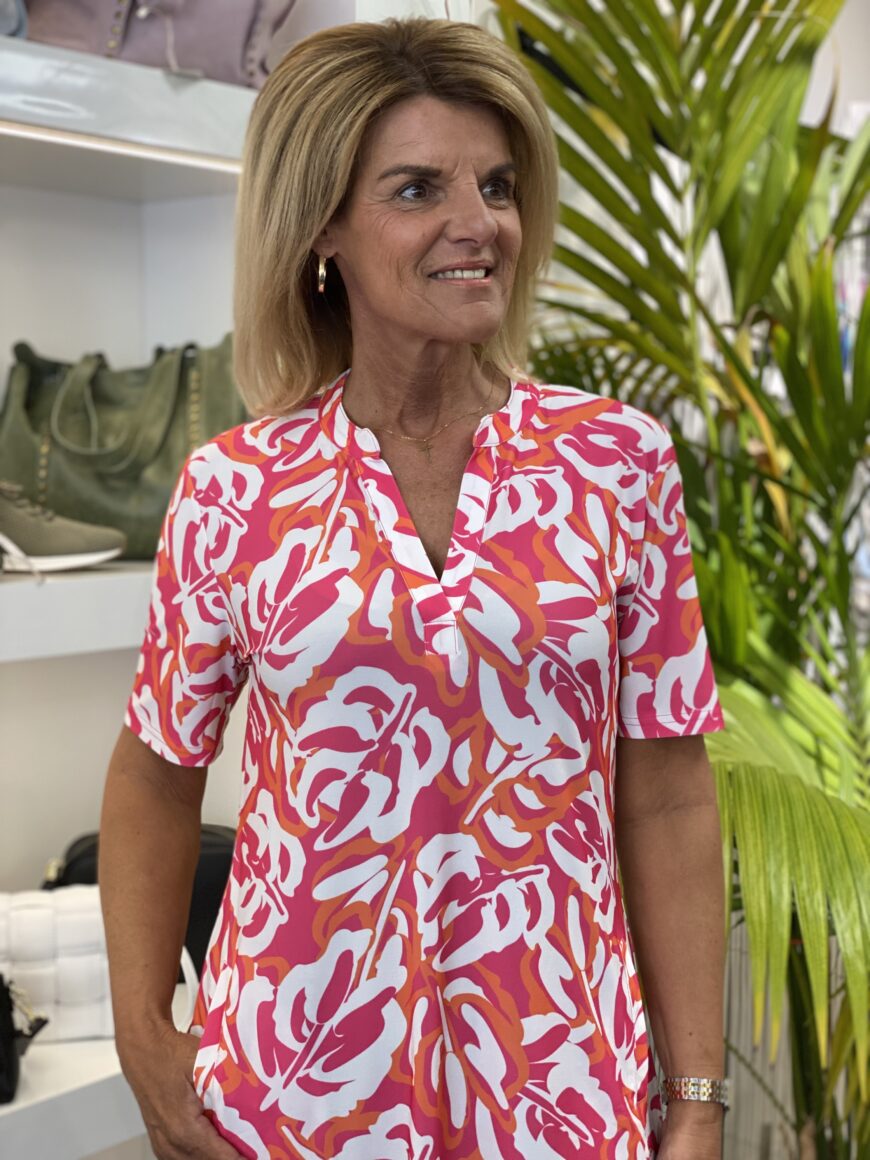 Trudy - Lebendiges Kleid mit V-Ausschnitt