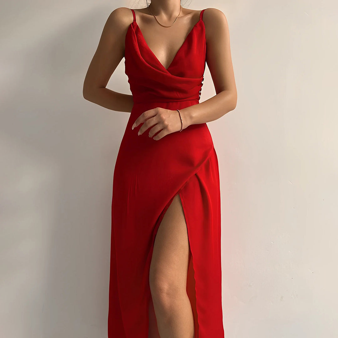 Margarete - Klassisch Geschlitztes Kleid