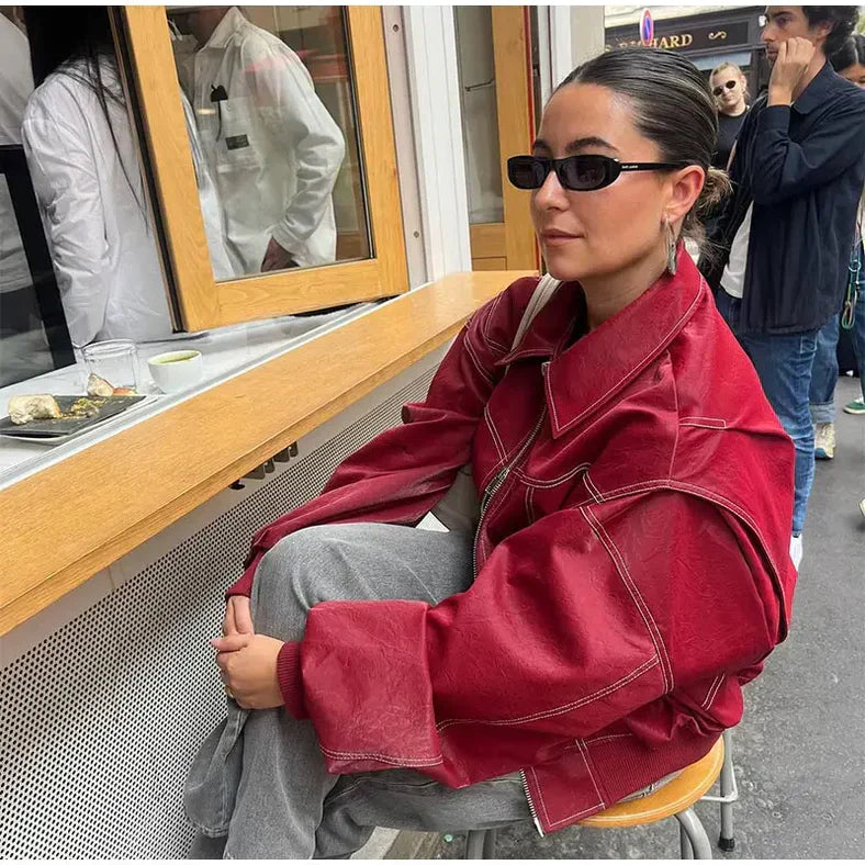 Augusta - Trendige Damen Lederjacke