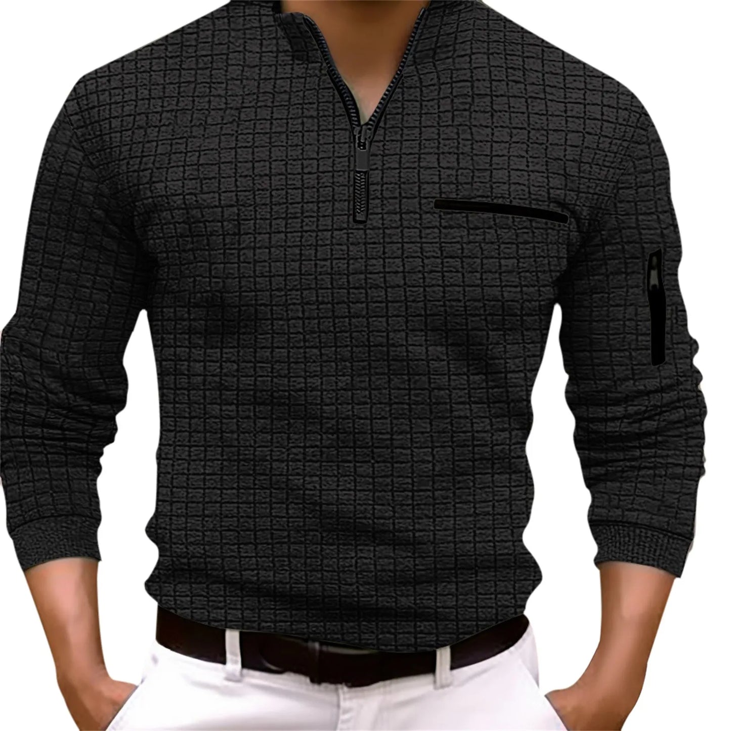 Maxwell - Langärmeliges Zip-Polo
