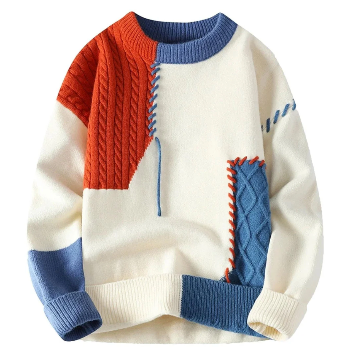 Cooper - Gemütlicher Geflickter Pullover