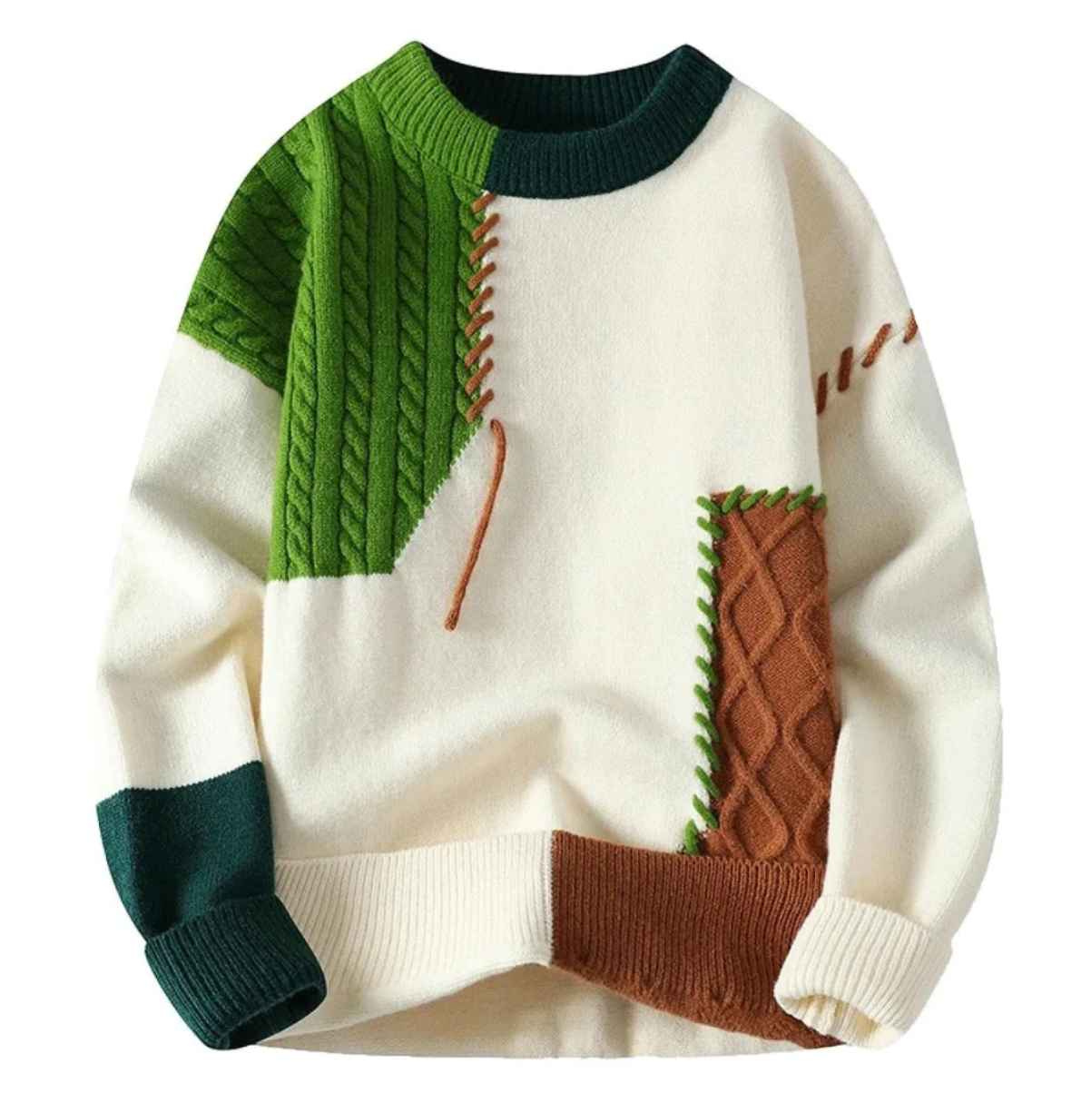 Cooper - Gemütlicher Geflickter Pullover
