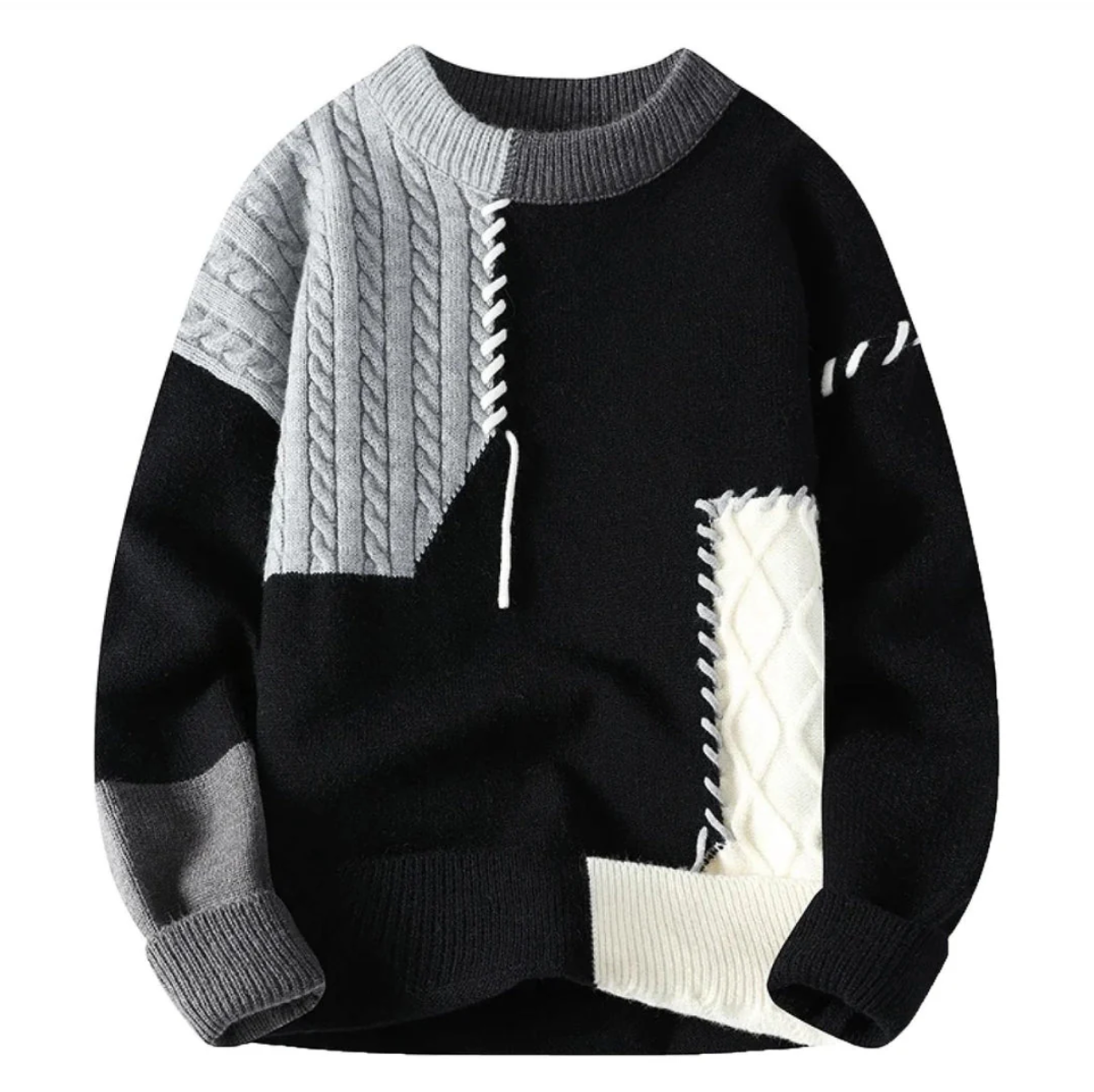 Cooper - Gemütlicher Geflickter Pullover