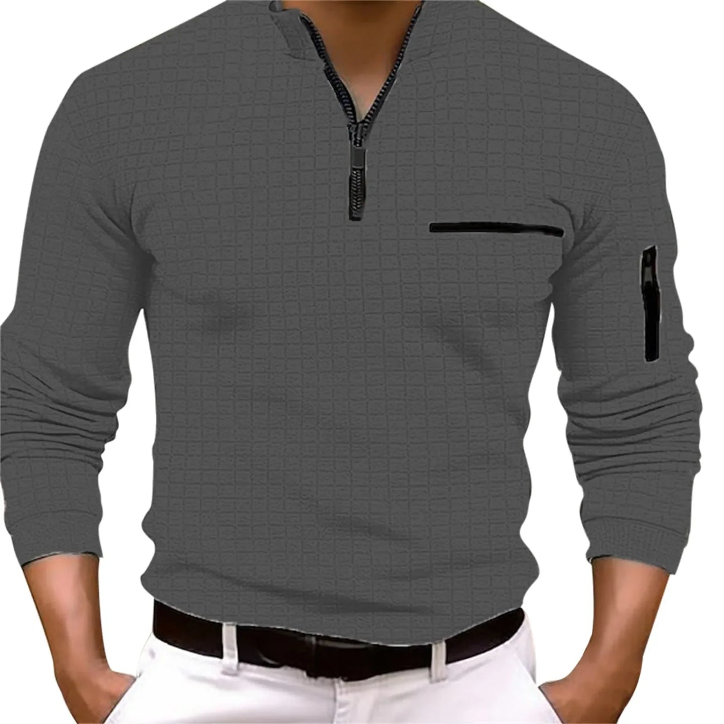 Maxwell - Langärmeliges Zip-Polo
