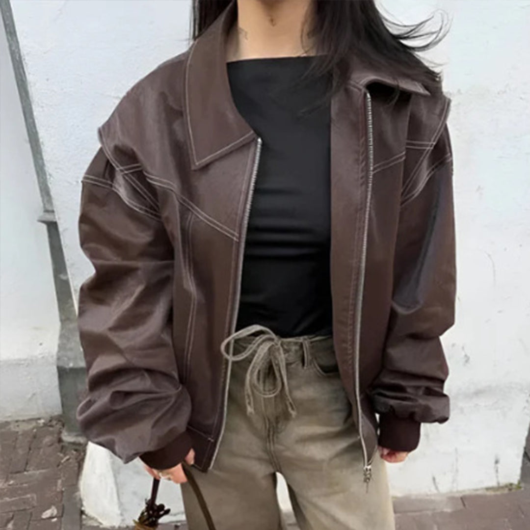 Augusta - Trendige Damen Lederjacke
