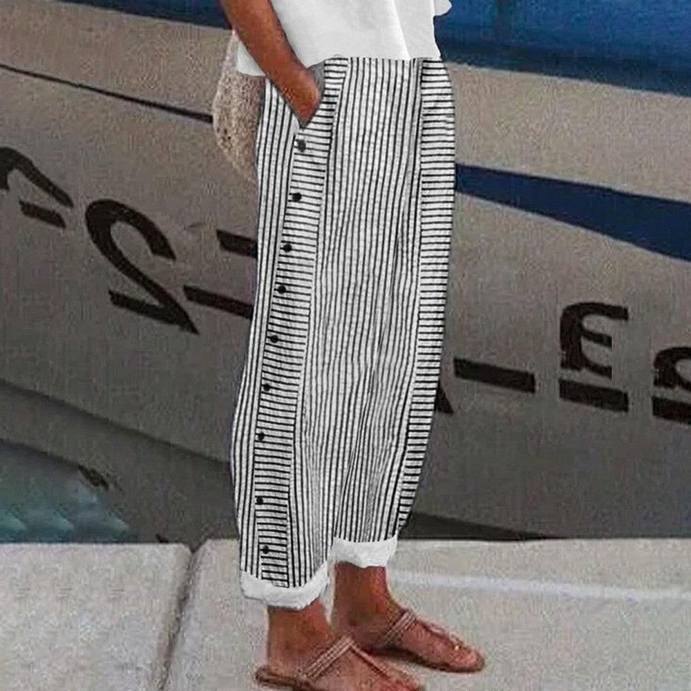 Jutte - Trendy Gestreifte Hose