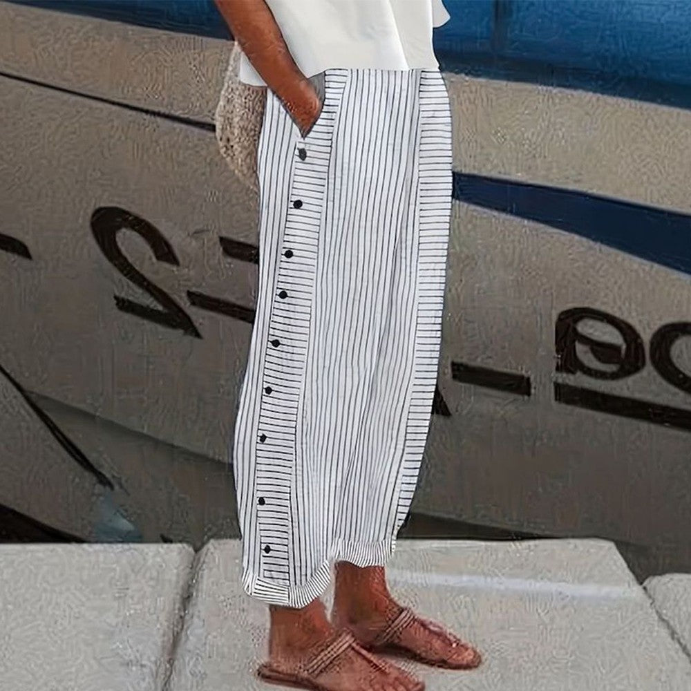 Jutte - Trendy Gestreifte Hose