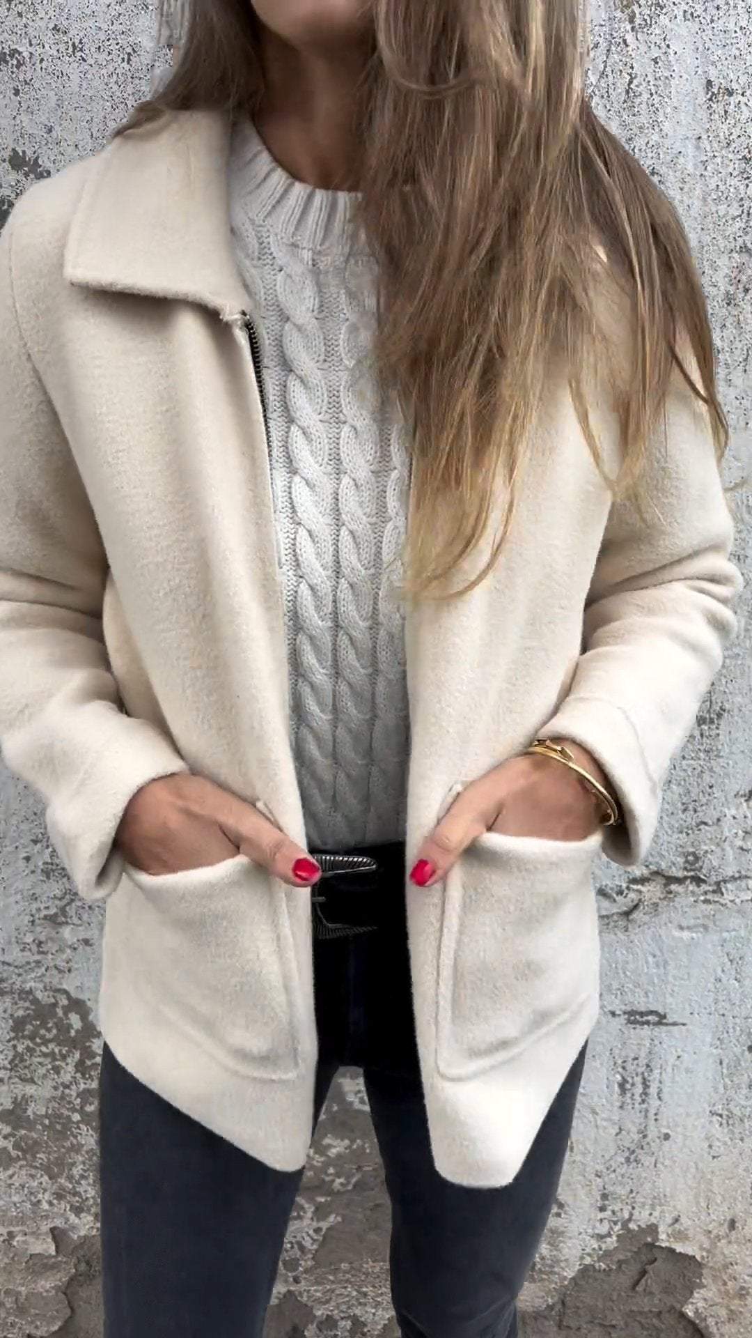 Karla | Elegante Strickjacke mit Reißverschluss