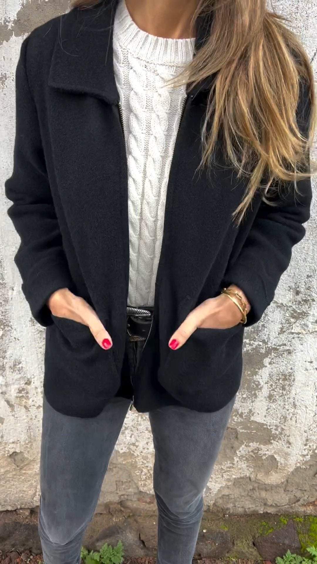 Karla | Elegante Strickjacke mit Reißverschluss