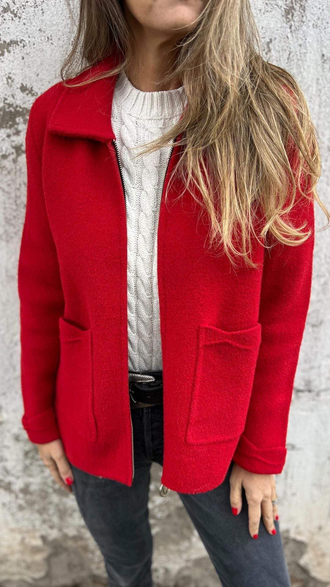 Karla | Elegante Strickjacke mit Reißverschluss