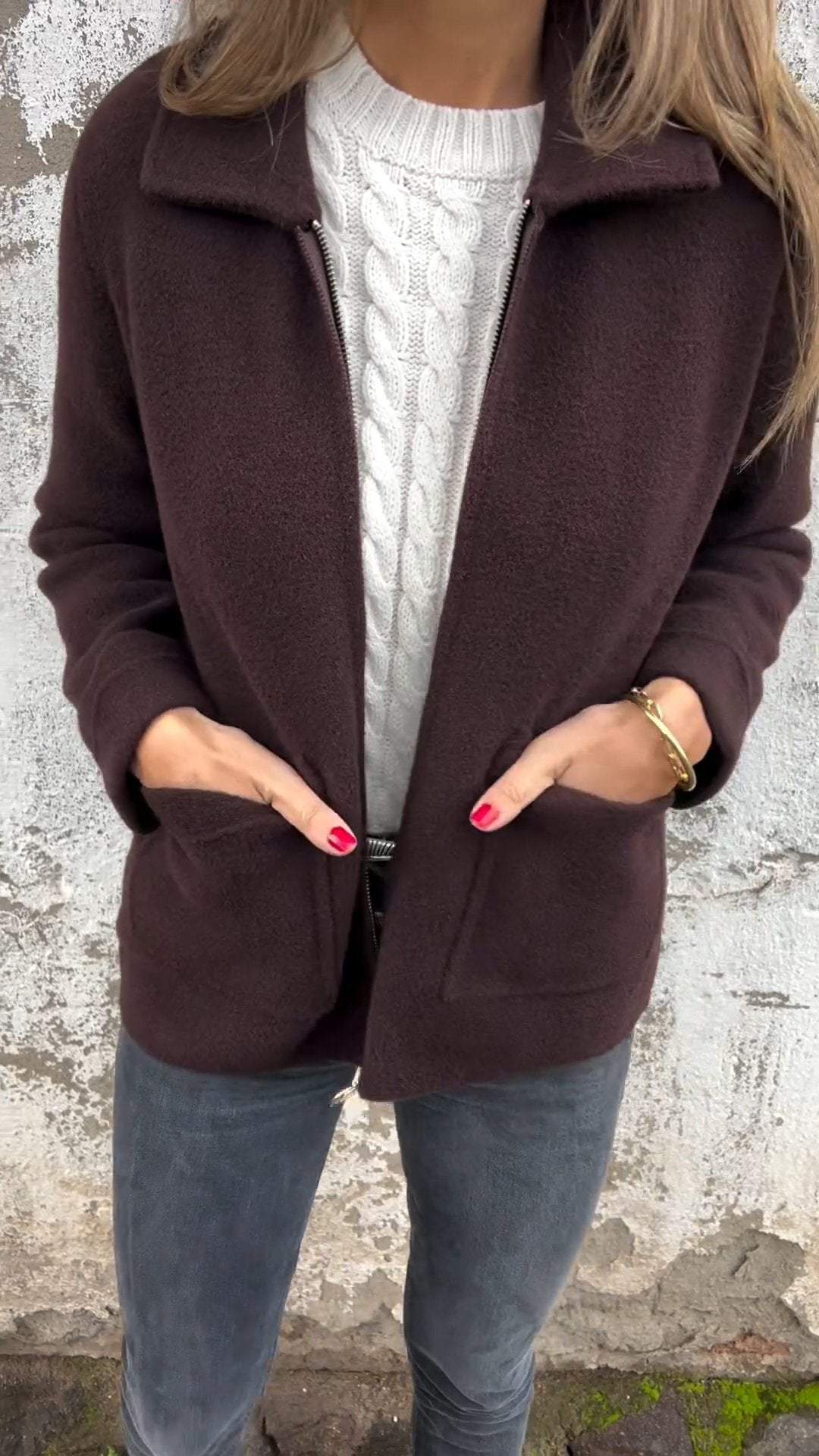 Karla | Elegante Strickjacke mit Reißverschluss