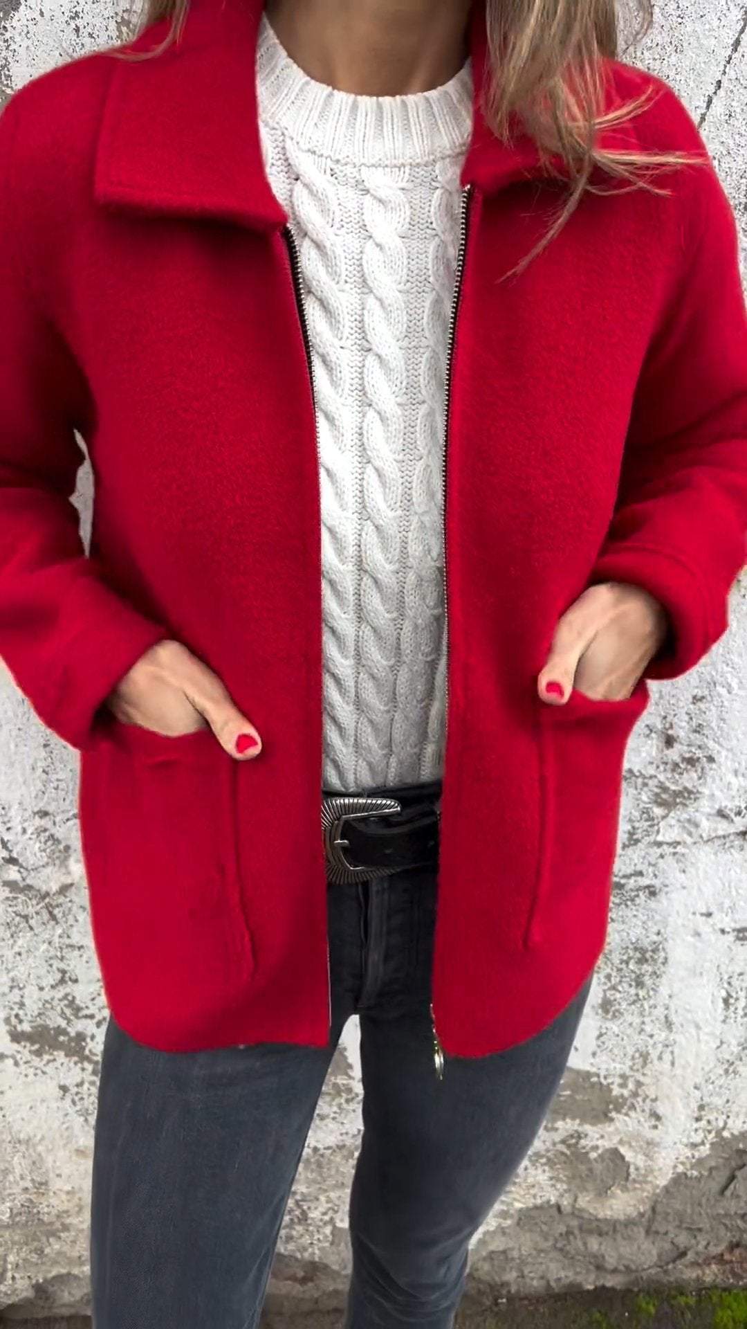 Karla | Elegante Strickjacke mit Reißverschluss