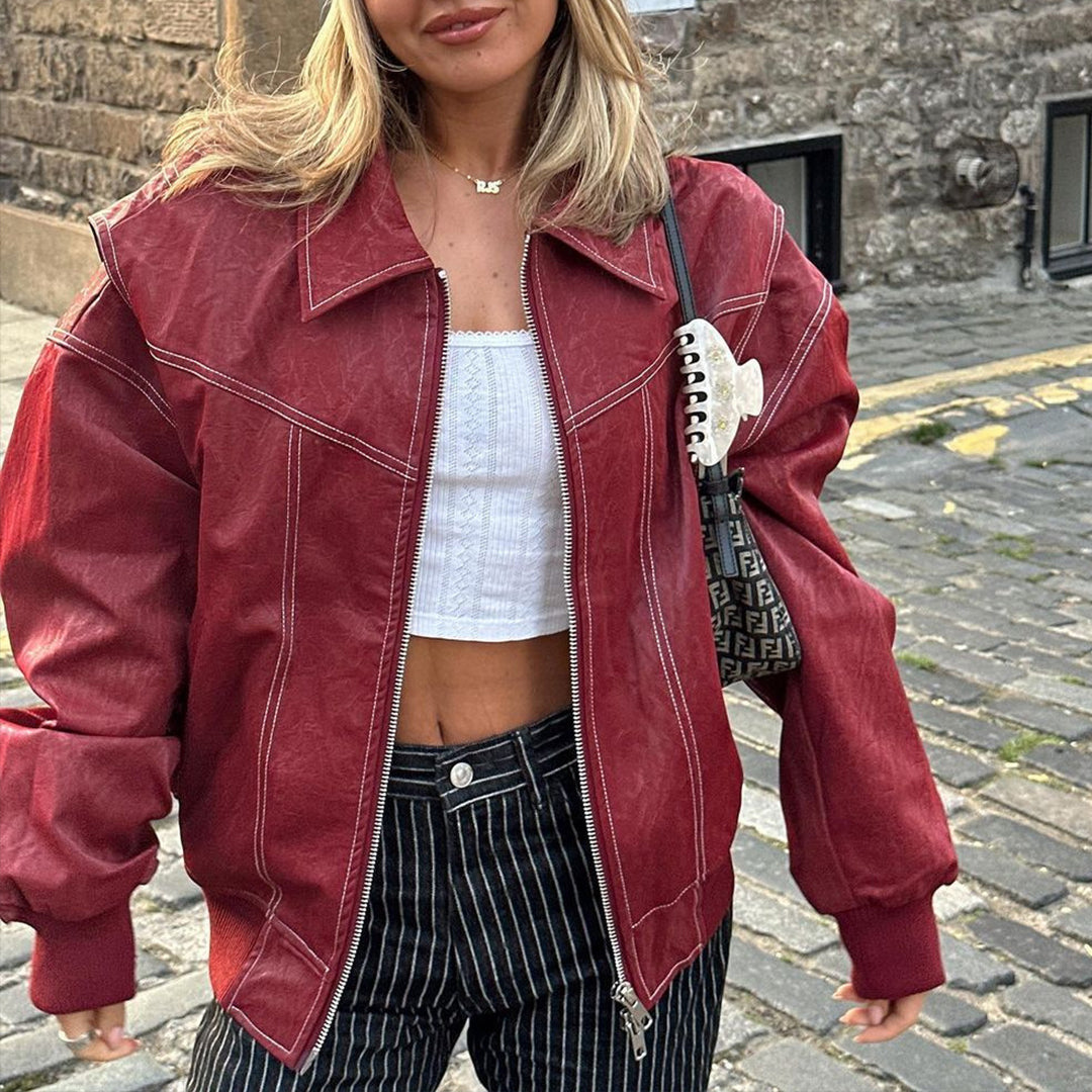Augusta - Trendige Damen Lederjacke