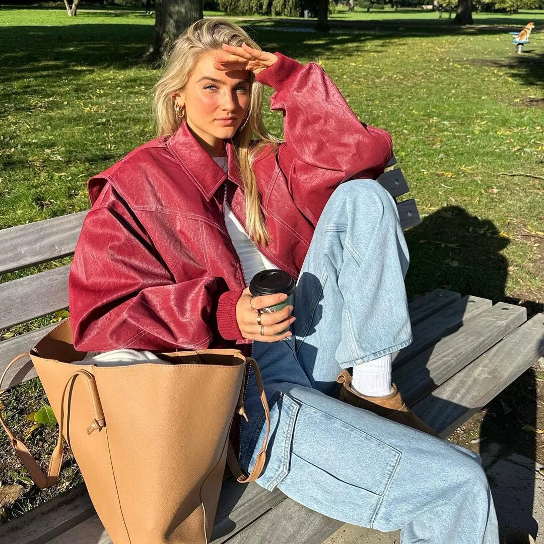 Augusta - Trendige Damen Lederjacke