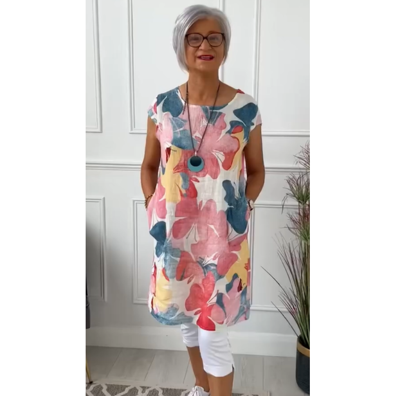 Ottilie - Bequemes Kleid mit Schmetterlingsdruck