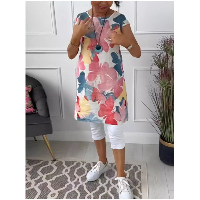 Ottilie - Bequemes Kleid mit Schmetterlingsdruck